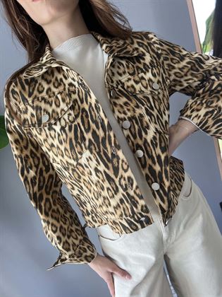 giacca jeans maculato animalier