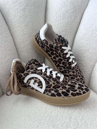 sneakers in pelle e cavallino leopardato