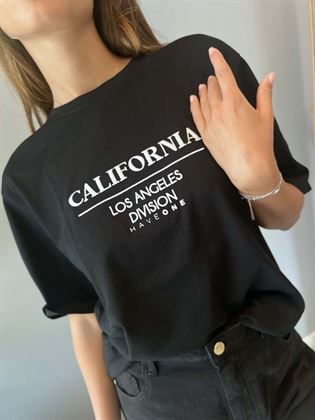  T-Shirt nera in cotone rocamo california