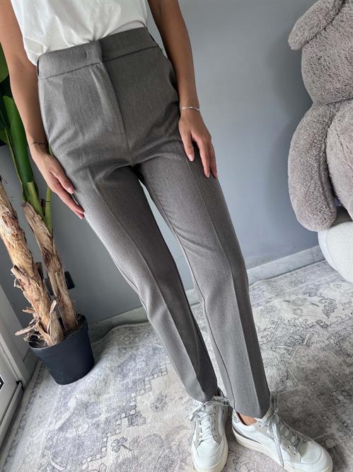 Pantalone sigaretta classico con elastico dietro grigio antracite