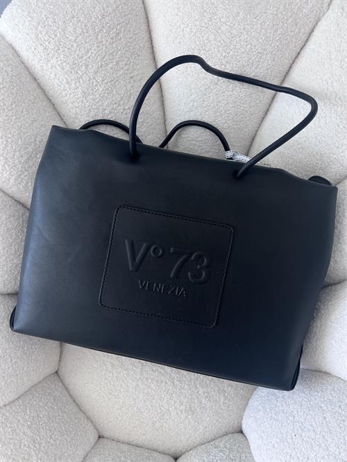 Borsa eco nera logata rilievo v73