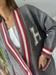 cardigan maxiintarsio h stile college grigio bianco e rosso