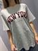  T-Shirt grigia scritta new york in bordeaux