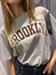  T-Shirt grigia melange scritta brooklin in cotone mezza manica