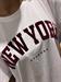 t shirt bianca scitta newyork in bordeaux mezza manica cotone