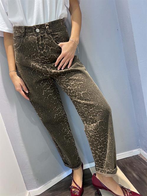 Jeans baggy stampa animalier