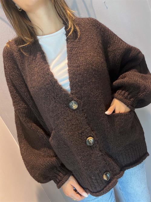 cardigan bottoni marrone cacao