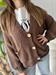 cardigan tasche marrone cacao con bottoni