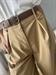 Pantalone beige camel palazzo con cintura