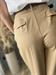 Pantalone beige camel palazzo con cintura